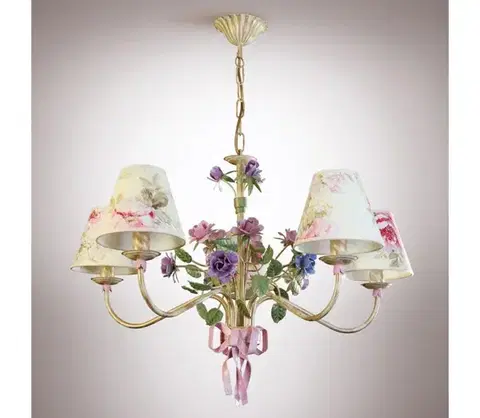 Svietidlá  Luster na reťazi ROMANCE 5xE14/40W/230V 75 cm 6405-cl153-aba01n-ct0504