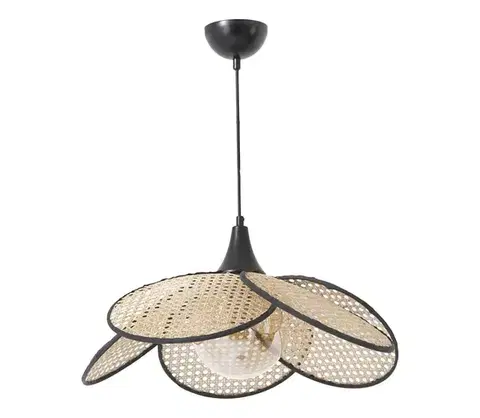 Svietidlá  Závesný luster na lanku FUME 1xE27/40W/230V, priemer 45 cm, čierna/béžová 846STL1882