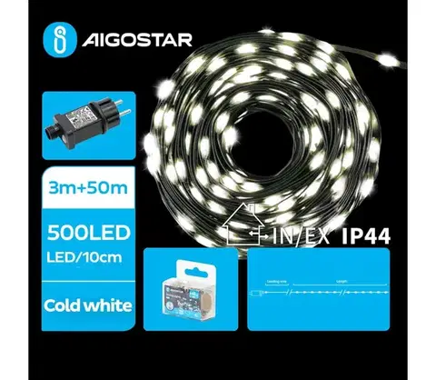LED osvetlenie  B.V.  - LED Vonkajší  reťaz 500xLED/8 funkcií 53m IP44 studená biela B103031S0