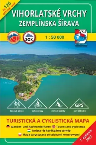 Slovensko a Česká republika Vihorlatské vrchy - Zemplínska šírava TM 126, 1:50 000