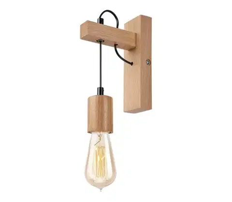 Svietidlá  Nástenné svietidlo LEON 1xE27/60W/230V dub KM-1.97 DĄB