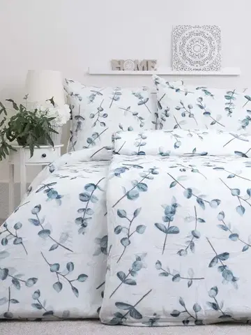 Obliečky MKLozkoviny.sk Francúzske obliečky mikroplyš Exclusive – Eukalyptus - 220 × 200 cm - 70 x 90 cm