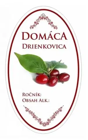 Samolepky na stenu Kinekus Samolepka na fľašu DRIENKOVICA domáca ovál biela, 16ks etikiet