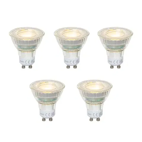 LED osvetlenie Sada 5 čírych LED žiaroviek GU10 50 mm 2,5 W 450 lm 2700 K