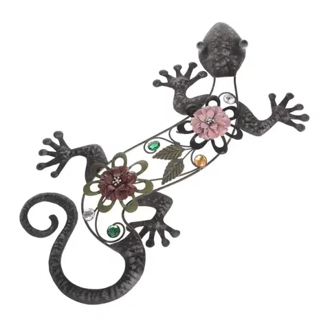 Bytové dekorácie Nástenná kovová dekorácia Lizzard, 27,5 x 50 x 5 cm
