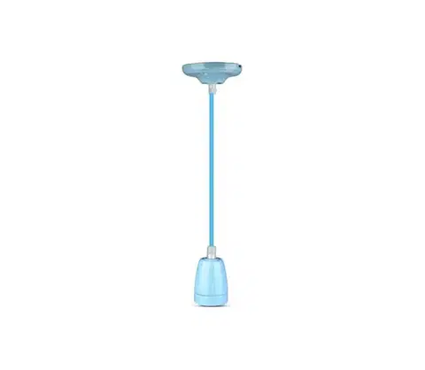 Predlžovacie káble  Napájací kábel 1xE27/60W/230V modrá/porcelán 3806