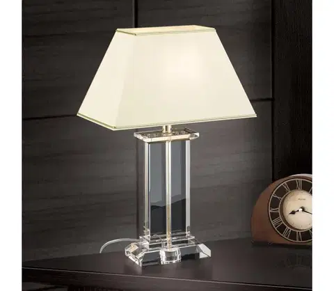 Lampy Orion LA 4-1202 - Krištáľová stolná lampa VERONIQUE 1xE27/60W/230V krémová/číra LA 4-1202 gold