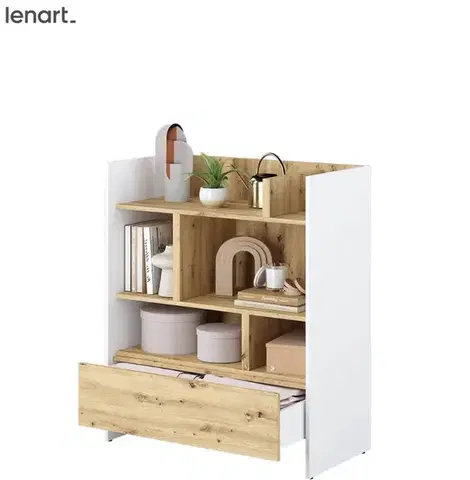 Nábytok Dig-net nábytok Regál Lenart BED CONCEPT BC-25 | biela / dub artisan