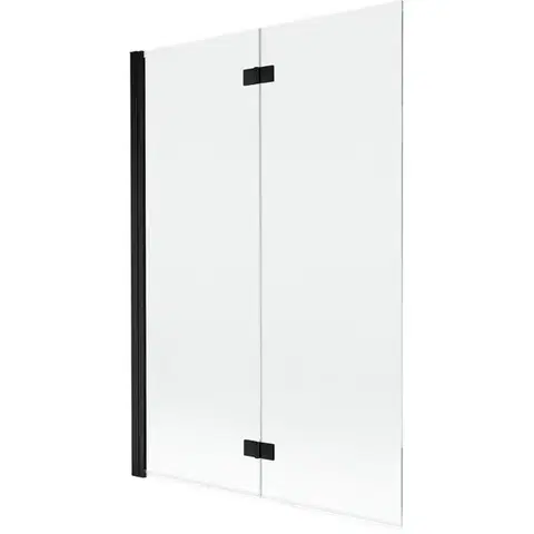 Sprchové dvere MEXEN - MIST vaňová zástena 120x150 cm 6mm 2-s, čierna, číra, ľavá 8A9-120-002-70-00-L
