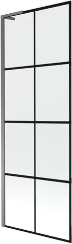 Sprchové dvere MEXEN/S - Next L vaňová zástena FIX 70 x 150, čierna vzor, grafit metal 895-070-000-03-77-95