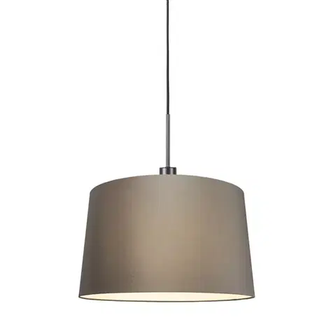 Závesné svietidlá Moderné závesné svietidlo čierne s tienidlom 45 cm taupe - Combi 1