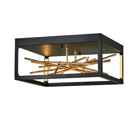 Svietidlá Elstead Quintiesse QN-STYX-LED-F-BG - LED stropné svietidlo STYX LED/8W/230V čierna/zlatá QN-STYX-LED-F-BG