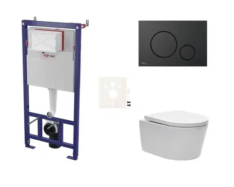 Záchody Cenově zvýhodněný závěsný WC set SAT do lehkých stěn / předstěnová montáž + WC SAT Brevis SIKOSSBR68K SIKOSSBR68K