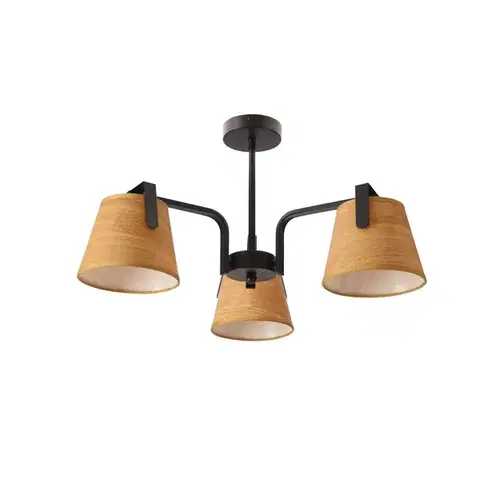 Stropná svetla Stropná lampa Amberg čierna 3x40W E14 žlté tienidlo