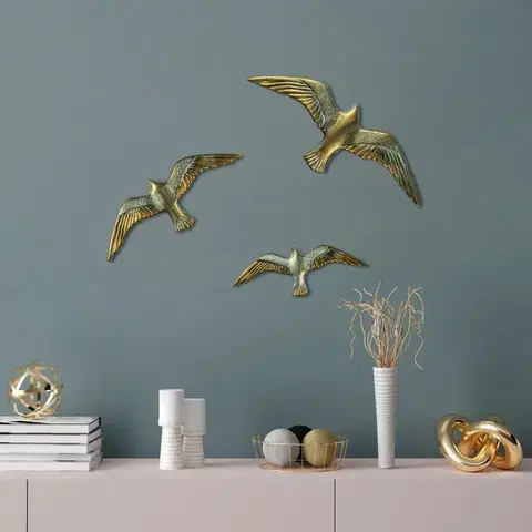 Bytové doplnky a dekorácie Dekoratívny doplnok na stenu Flying Seagulls - 1