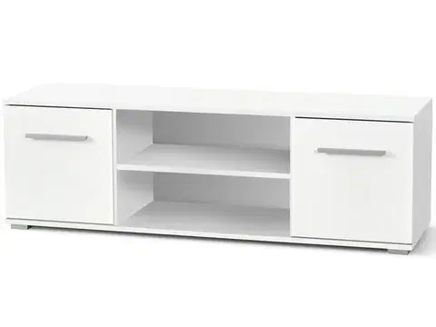 TV stolíky HALMAR Lima RTV1 tv stolík biela / biely lesk