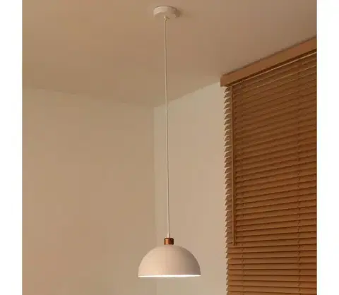 Svietidlá  - Luster na lanku IRONLINE 1xE27/15W/230V pr. 27 cm biela/medená 70507