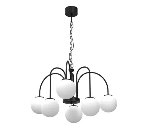 Svietidlá  Luster na reťazi CAMBRIDGE 6xE14/60W/230V čierna 3195