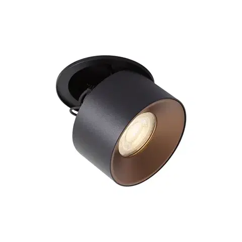 Bodove svetla Moderné zapustené bodové svietidlo čierne GU10 50mm - Echo