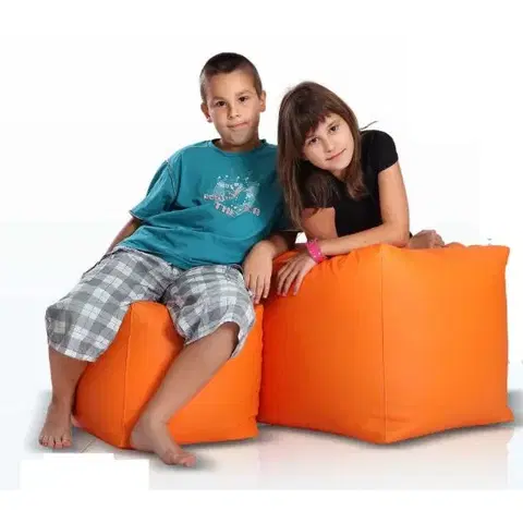 Sedacie vaky a kocky Sedací vak taburetka Cube S ekokoža TiaHome - Zelená