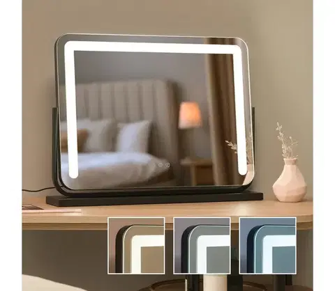 Kúpeľňové zrkadlá BRILAGI - LED stmievateľné make-up zrkadlo CALIFORNIA LED/22W/230V 58x43 cm čierna FG-M6-WD18-5843-BLK
