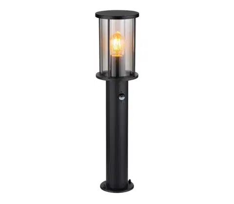 Záhradné lampy Globo 31362S - Vonkajšia lampa so senzorom GRACEY 1xE27/60W/230V 60 cm IP54 31362S
