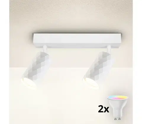 Svietidlá BRILAGI - LED RGBW stlmiteľné bodové svietidlo SELE DIAMANT 2xGU10/4,8W/230V biele BG2854+2xAI2382