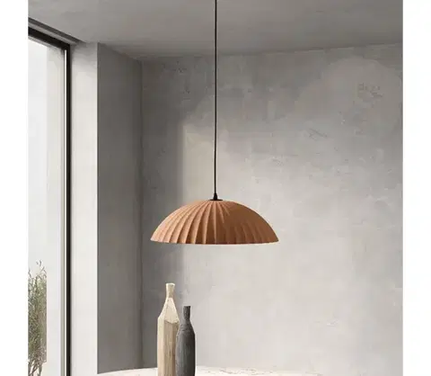 Svietidlá Ondaluce - Závesný luster RUSTIC na lankách 1xE27/15W/230V, priemer 50 cm, betón/hnedá SO.RUSTIC/RUGGINE