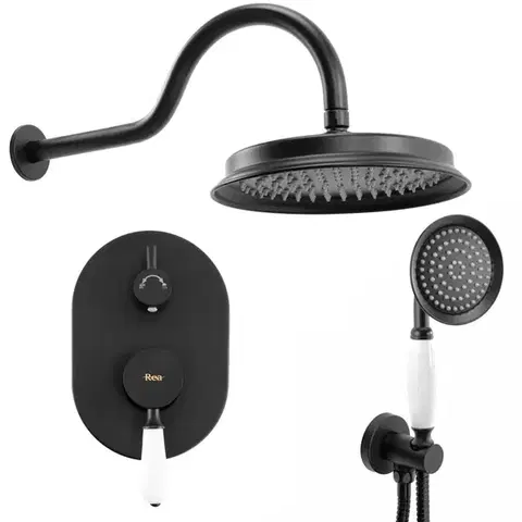 Sprchy a sprchové panely REA - Podomietková sprchová sada Serra Black + BOX REA-B1143