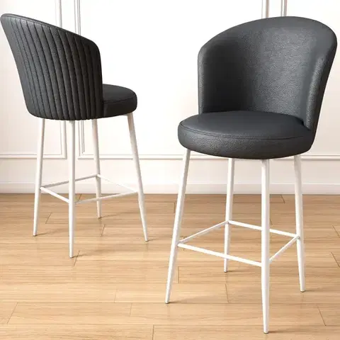 Barové stoličky Bar Stool Set (4 Pieces) Uras - Anthracite, White