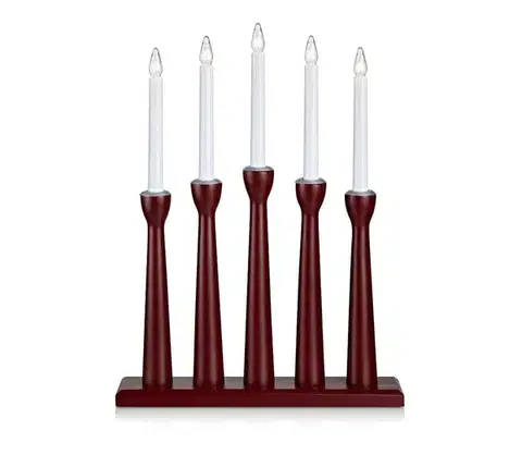 Vianočné dekorácie Markslöjd 704176 - Vianočný svietnik MASESKÄR 5xE10/3W/230V červená 704176