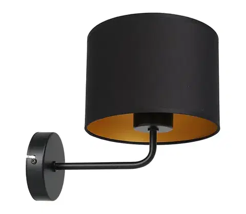 Svietidlá  Nástenná lampa ARDEN 1xE27/60W/230V čierna/zlatá 3486