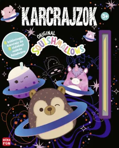 Pre deti a mládež - ostatné Original Squishmallows - Karcrajzok - 8 különleges karcrajz és 8 oldalnyi mókás feladvány