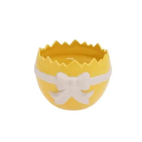Kvetináče a truhlíky Kinekus Obal na kvetináč škrupina 14,3x13,5x10,3 cm porcelán žltý