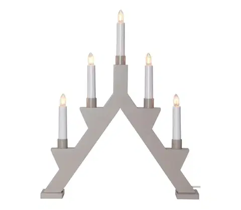 Vianočné dekorácie Eglo 410347 - Vianočný svietnik ZACK 5xE10/3W/230V šedá 410347