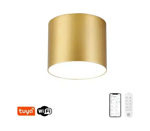 Svietidlá  NEO 07317L - LED stmievateľné stropné svietidlo RONDATE 18W/230V 11,5 cm Wi-Fi Tuya zlaté 07317L