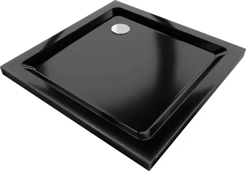 Vane MEXEN - Flat sprchová vanička štvorcová slim 70 x 70, čierna 40707070