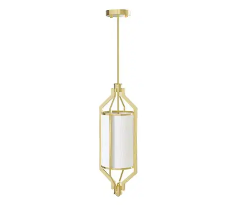 Svietidlá Open Design OR85860 - Stropný luster na tyči ZUNDO 1xE27/15W/230V mosadz/biela OR85860