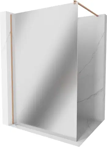 Sprchové dvere MEXEN/S - Kioto Sprchová zástena WALK-IN 70 x 200, zrkadlové 8 mm, meď kartáčovaná 800-070-101-65-50