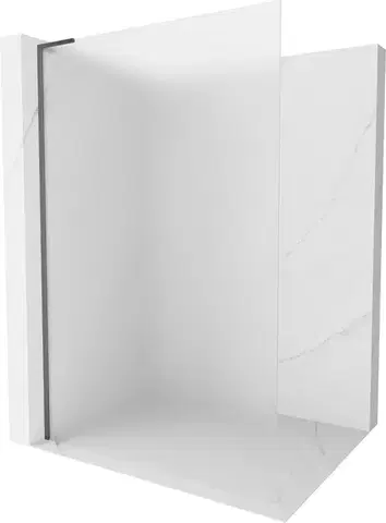 Sprchové dvere MEXEN/S - Kyoto L Sprchová zástena WALK-IN 100 x 200, dekor, grafit metal 800-100-103-95-30