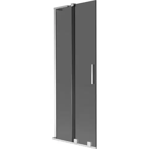 Sprchové dvere MEXEN/S - Velar L dvojkrídlová posuvná vaňová zástena 70 x 150, grafit, chróm 896-070-003-41-01
