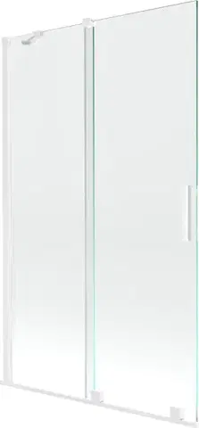 Sprchové dvere MEXEN/S - Velar Dvojkrídlová posuvná vaňová zástena 110 x 150, transparent, biela 896-110-000-01-20