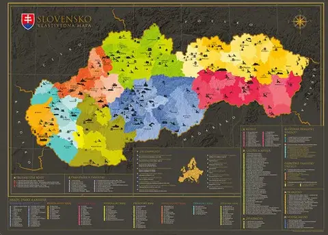 Slovensko a Česká republika Stieracia mapa Slovenska - Kolektív autorov