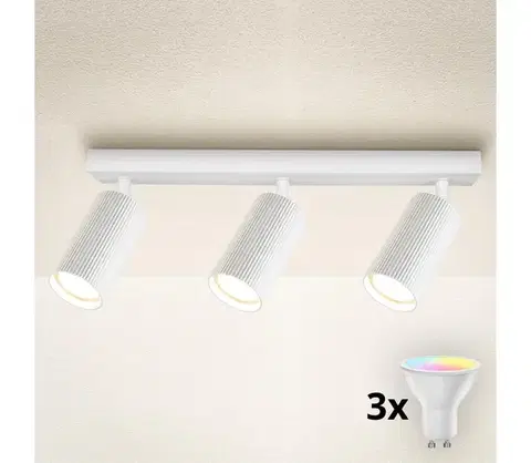 Svietidlá BRILAGI - LED RGBW stmievateľné bodové svietidlo SELE MODERN 3xGU10/4,8W/230V biela BG2869+3xAI2382