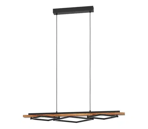 Svietidlá Eglo 901933 - LED stropný luster na lankách BOYAL 2xLED/13W/230V+ LED/16W čierna/hnedá 901933