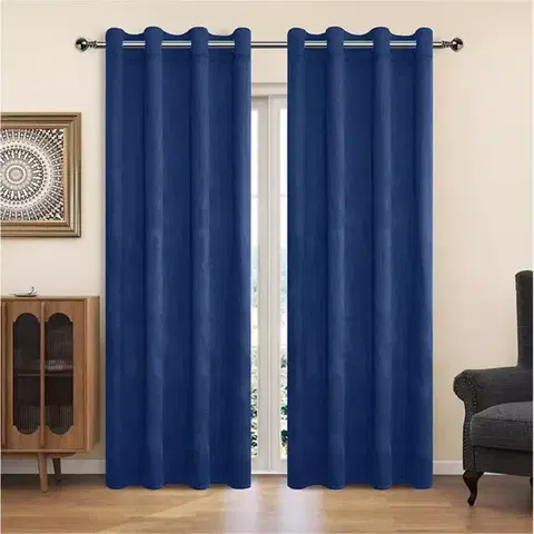 Závesy do spálne Záves na krúžkoch YC11932/200G/059/140x250 cm nebeská modrá