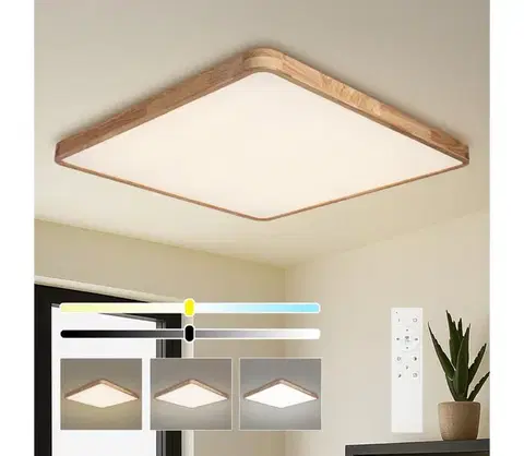 Svietidlá BRILAGI - stmievateľné LED svietidlo WOODLINE SQUARE LED/180W/230V dub 100x100 cm + DO BRI903