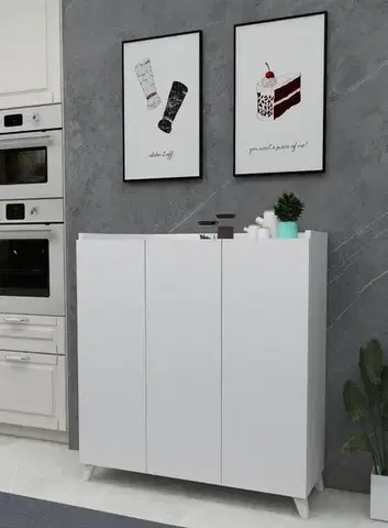 Komody a skrinky SOFT 3-dverová komoda, biela 