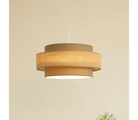 Svietidlá BRILAGI - Závesný luster na lanku RESNA 1xE27/60W/230V, priemer 40 cm, hnedá/béžová H0369