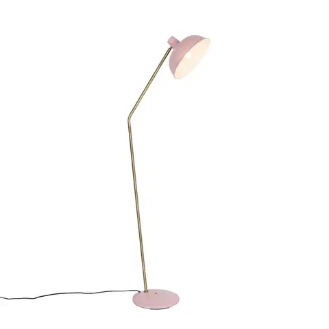 Stojace lampy Retro stojaca lampa ružová s bronzom - Milou